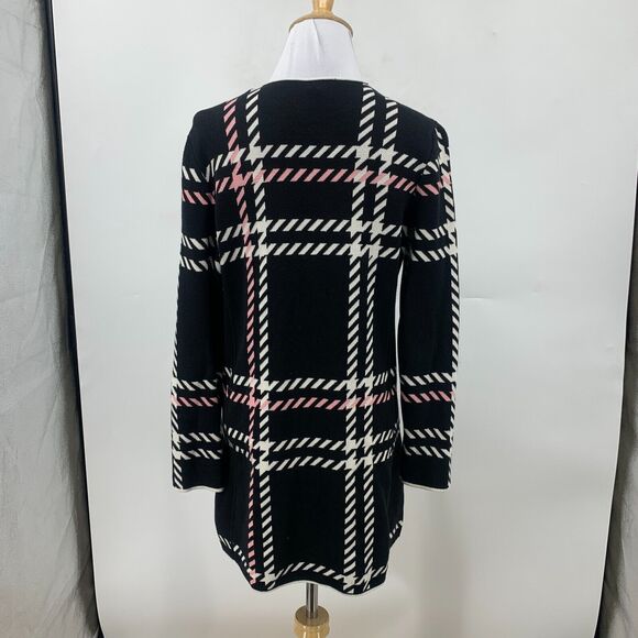Talbots Plaid Longline Sweater Womens S Small Heavy Knit Snap Button Pockets - Picture 7 of 13